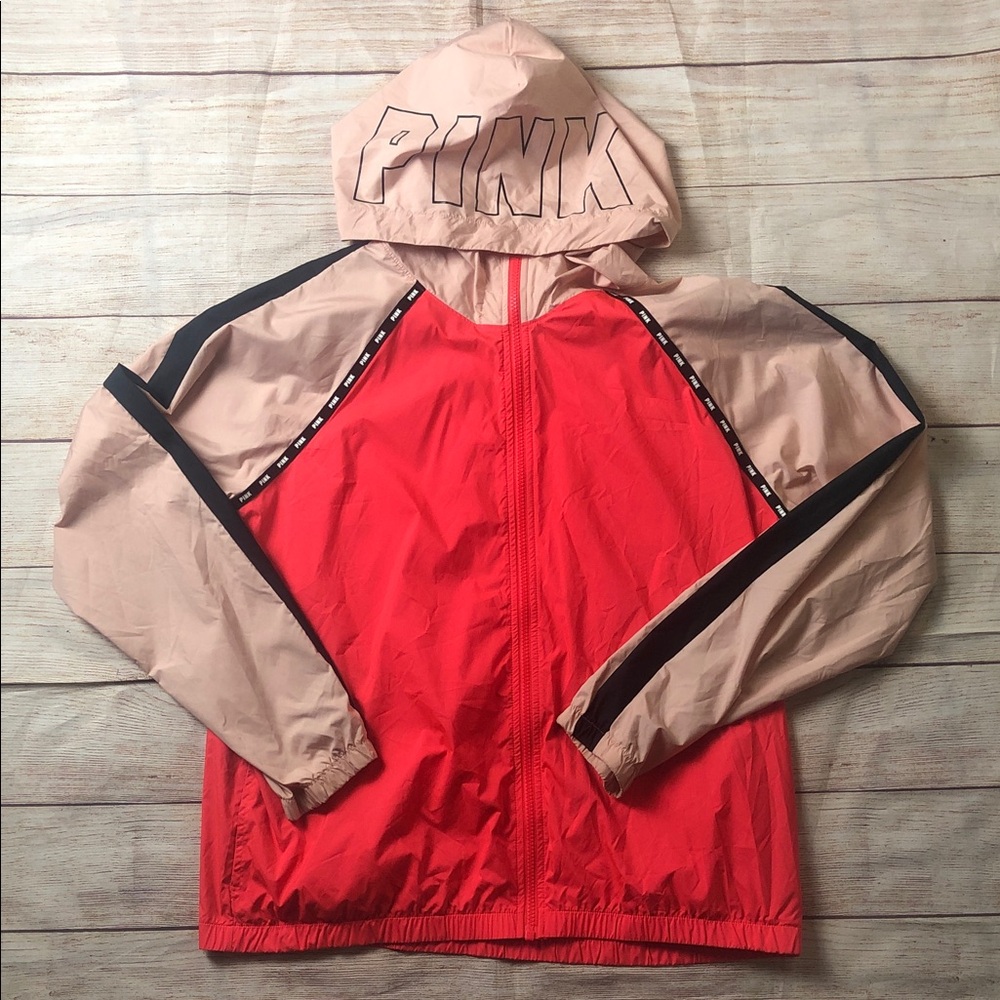 PINK Victoria's Secret Red and Tan Jacket
